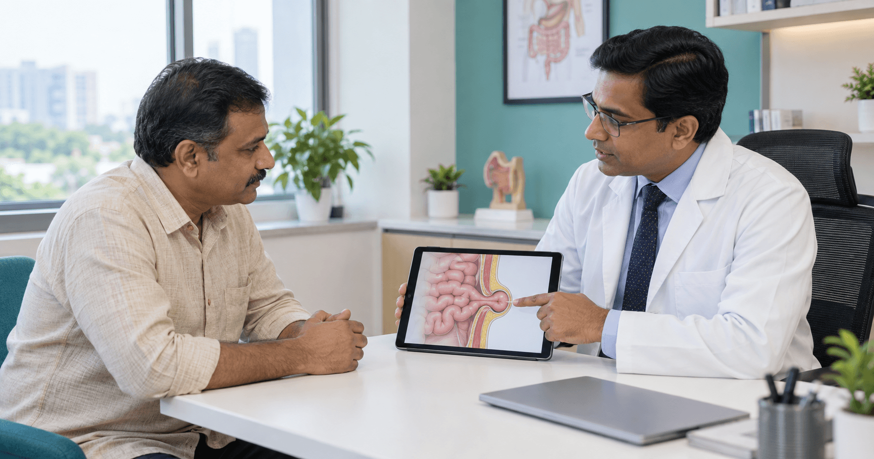 Patient asking a surgeon in Bhopal whether an abdominal wall hernia can heal without surgery