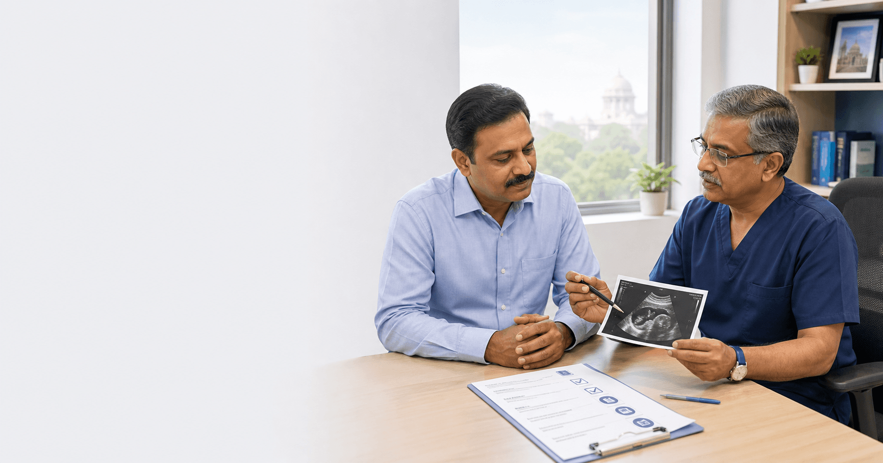 Patient reviewing gallbladder stone surgery preparation checklist with a surgeon in Bhopal